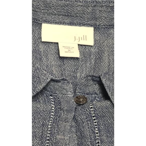 J. Jill medium Missy blue cotton lightweight blouse - Picture 2 of 6
